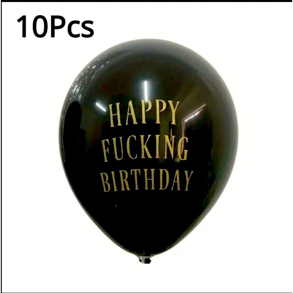 Funny Happy Birthday Balloons, 10 Piece